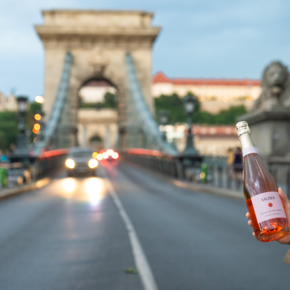 Sauska Rose Brut Budapest Chain Bridge