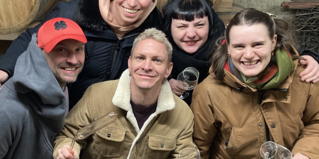 Noble Rot Berlin wine bar team in a cellar