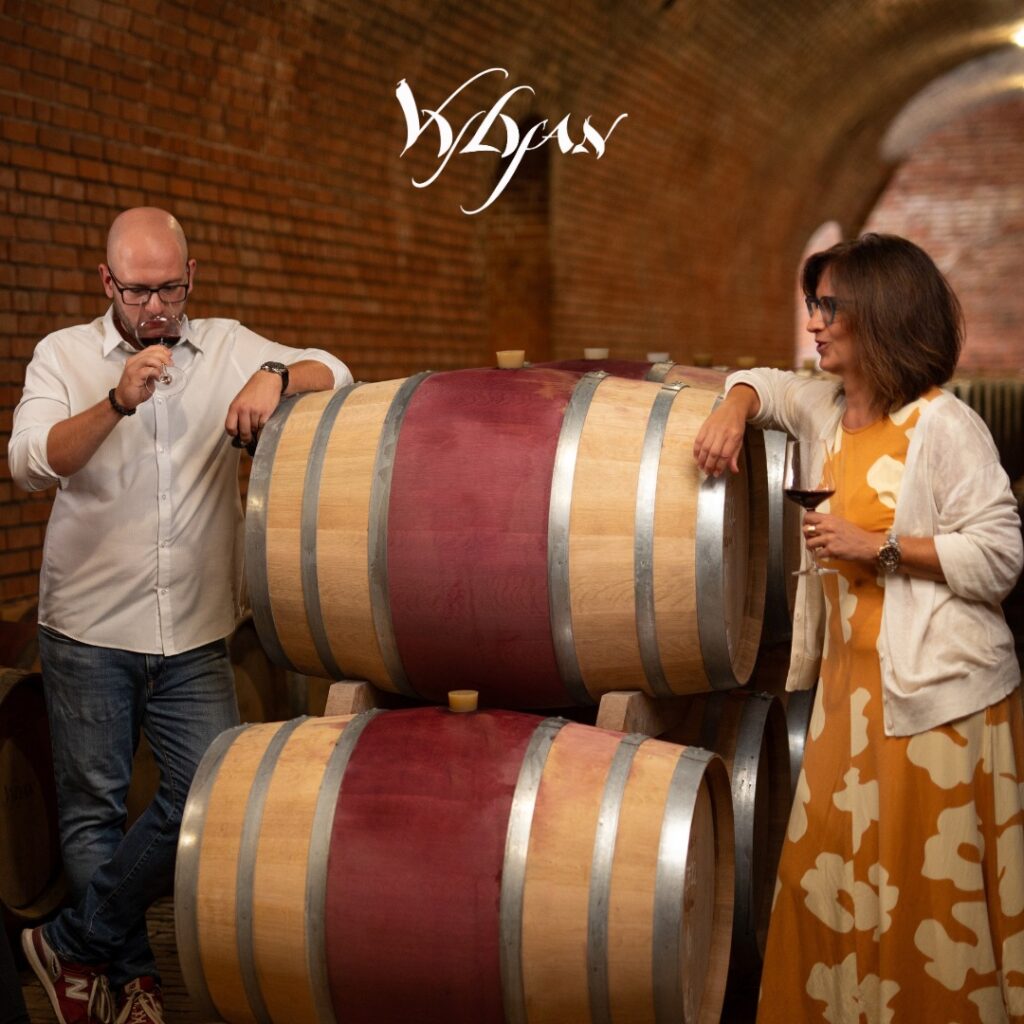 Sándor Tóth chief winemaker and Mónika Debreczeni founder / owner Vylyan Villány, Hungary