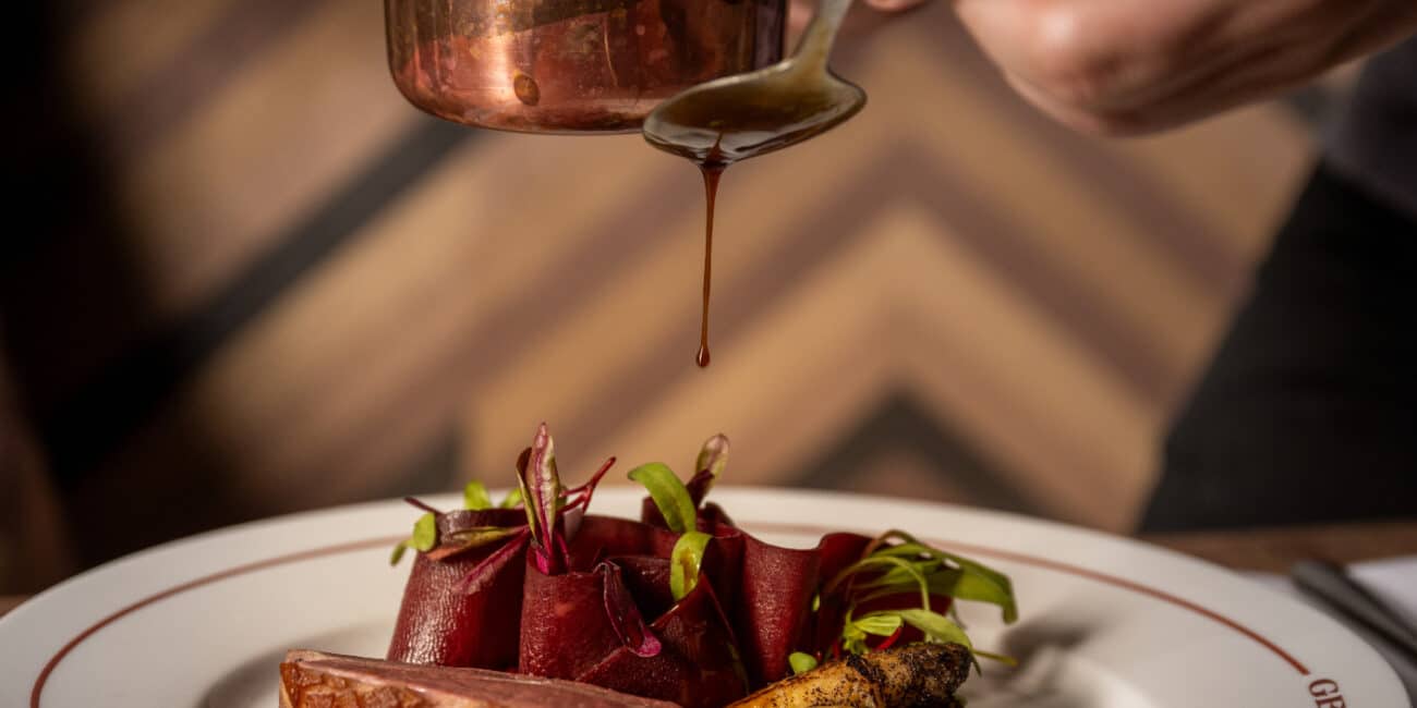 A. Gere Restaurant in Villány, Hungary – duck with beetroot