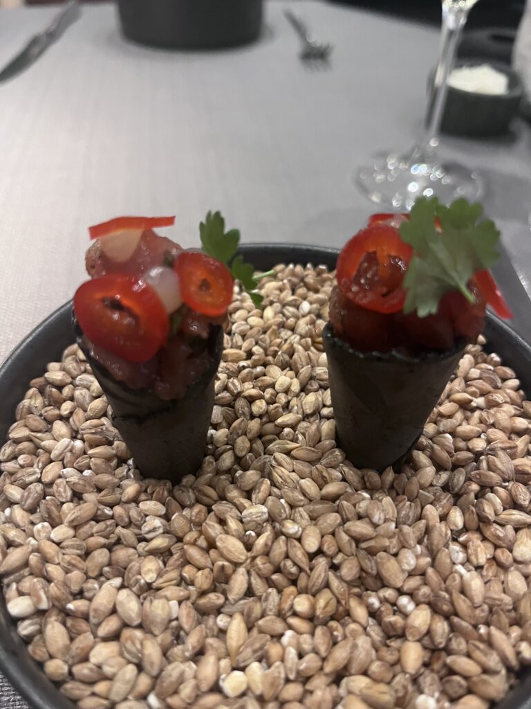 Fresh bluefin tuna served in crispy cones