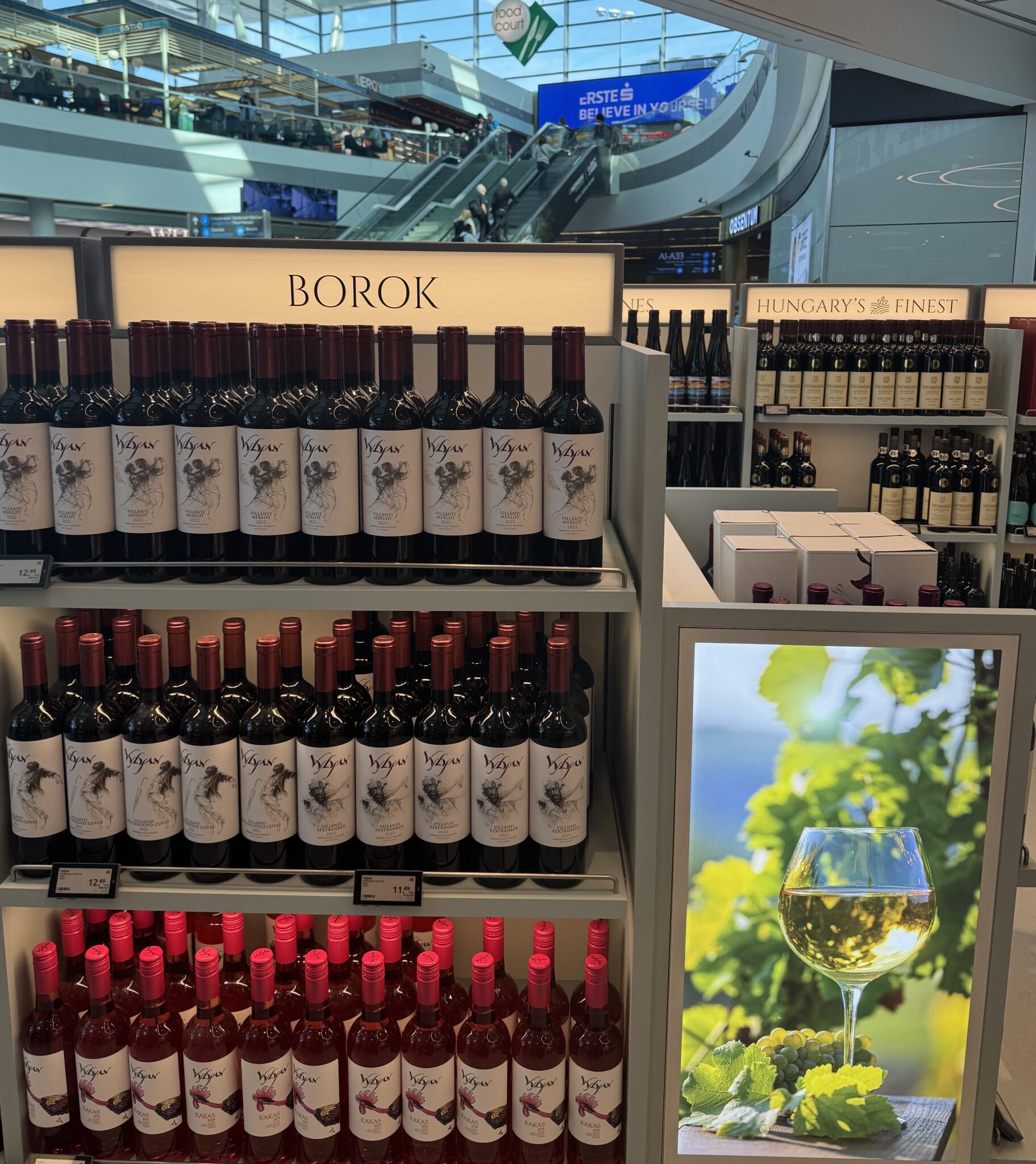 Vylyan wines at Budapest Airport